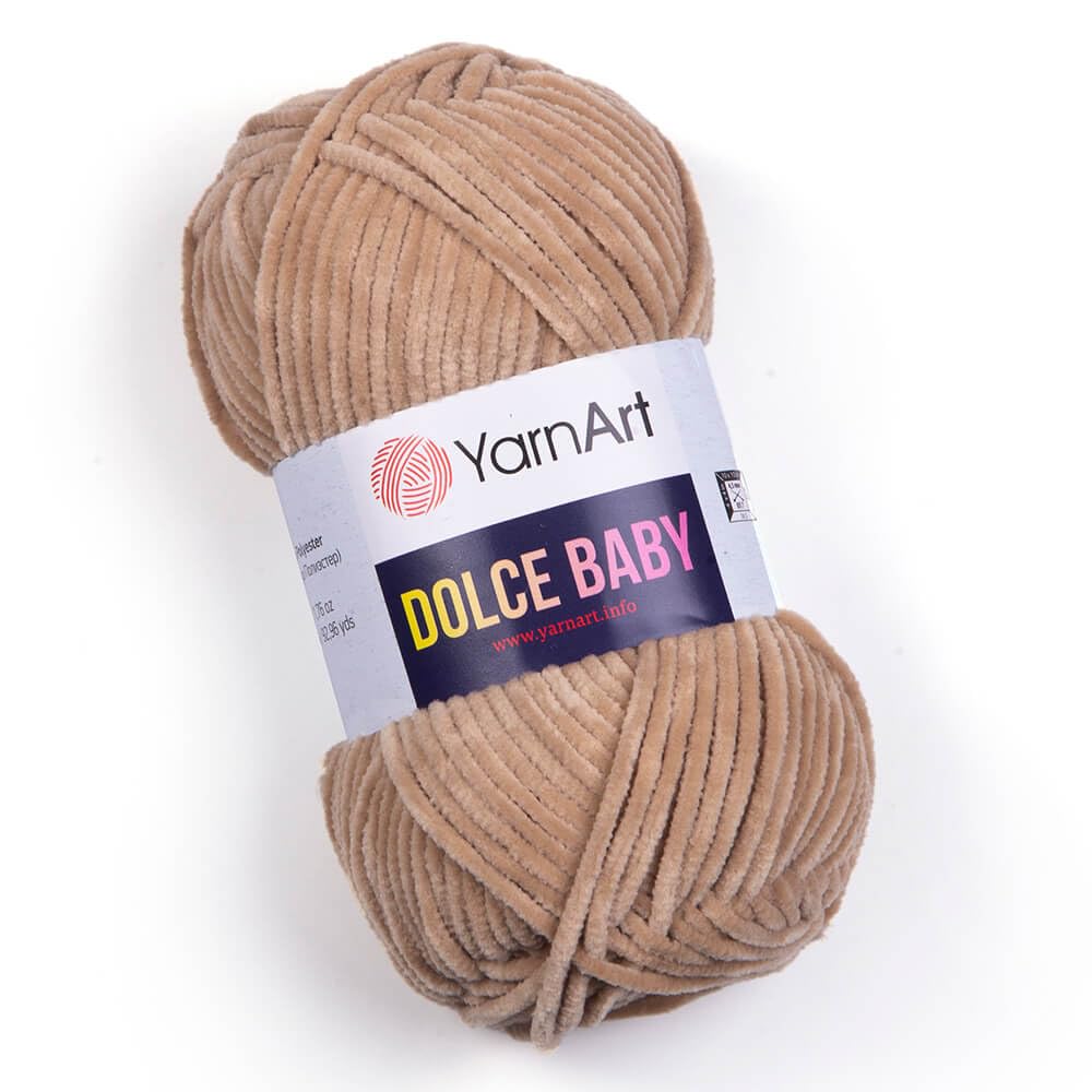 Yarnart Dolce Baby Yarn Soft Chenille Velvet Medium Blanket Amigurumi Yarn 50 Gram (1.76 oz) 93 Yards (850) BST220