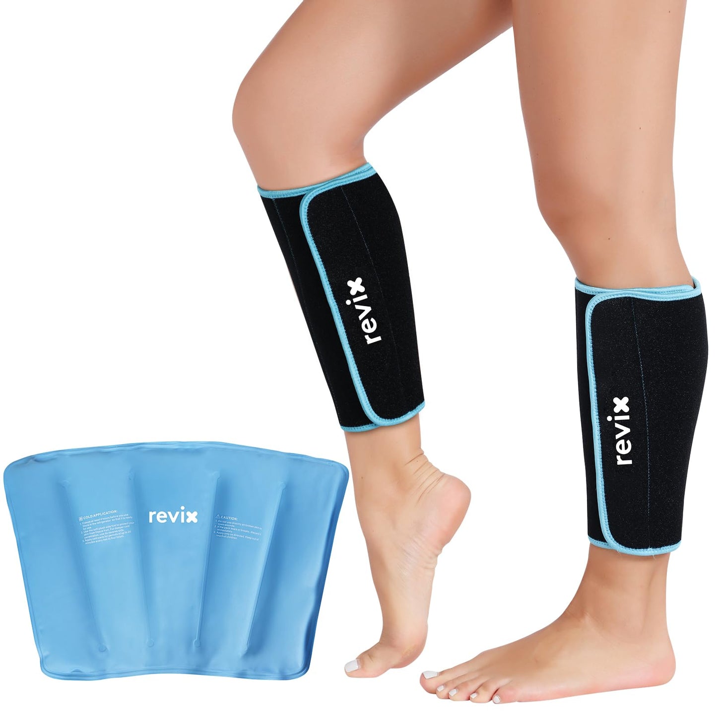 REVIX Shin Ice Pack Reusable Leg Ice Pack Wrap Cold Therapy Compression Sleeve N25