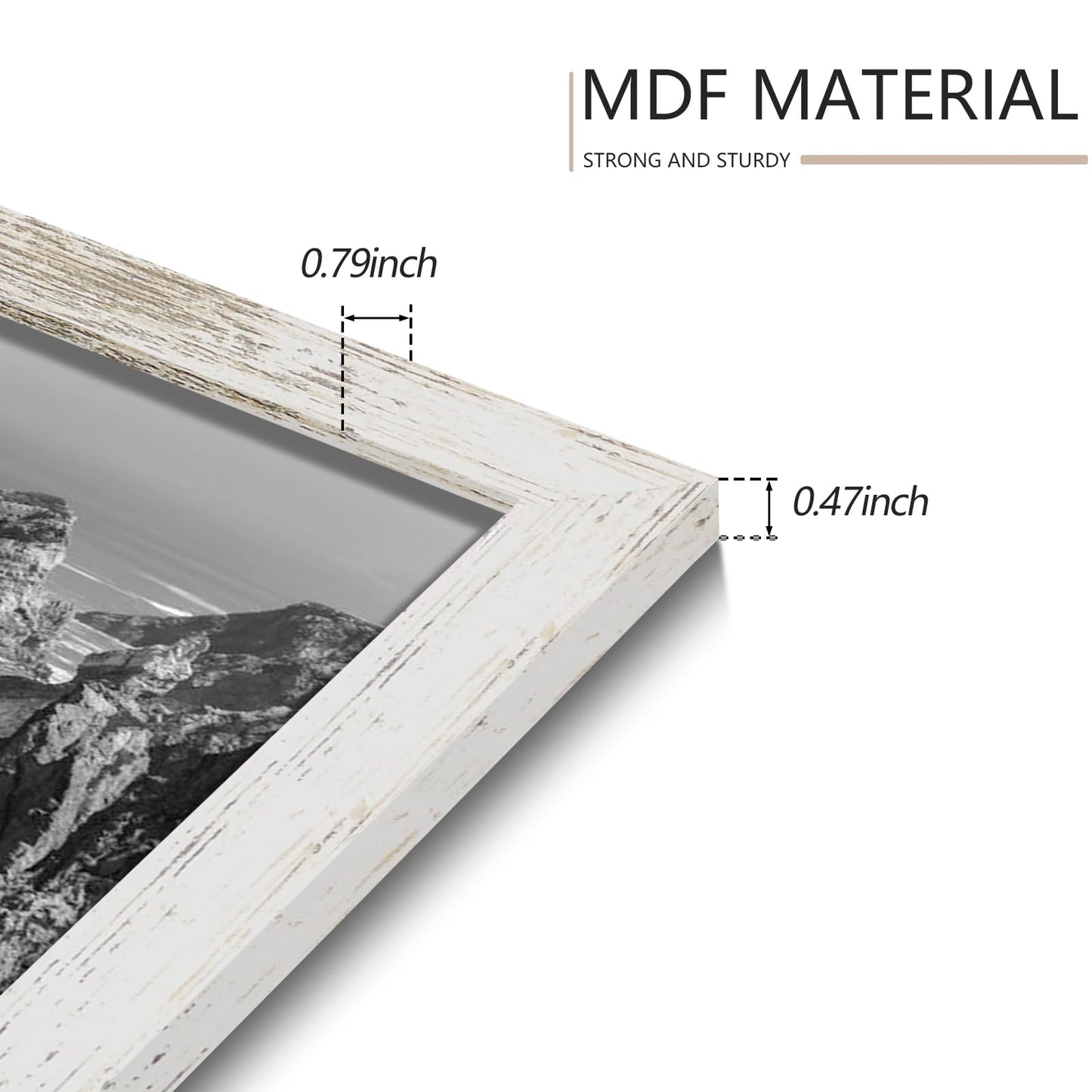 YESKAY 8x10 Picture Frame Set of 9, Display Pictures 5x7 with Mat or 8 x 10 Without Mat, Multi Photo Frames for Wall Mounting or Table Top Display, Blue BST326H