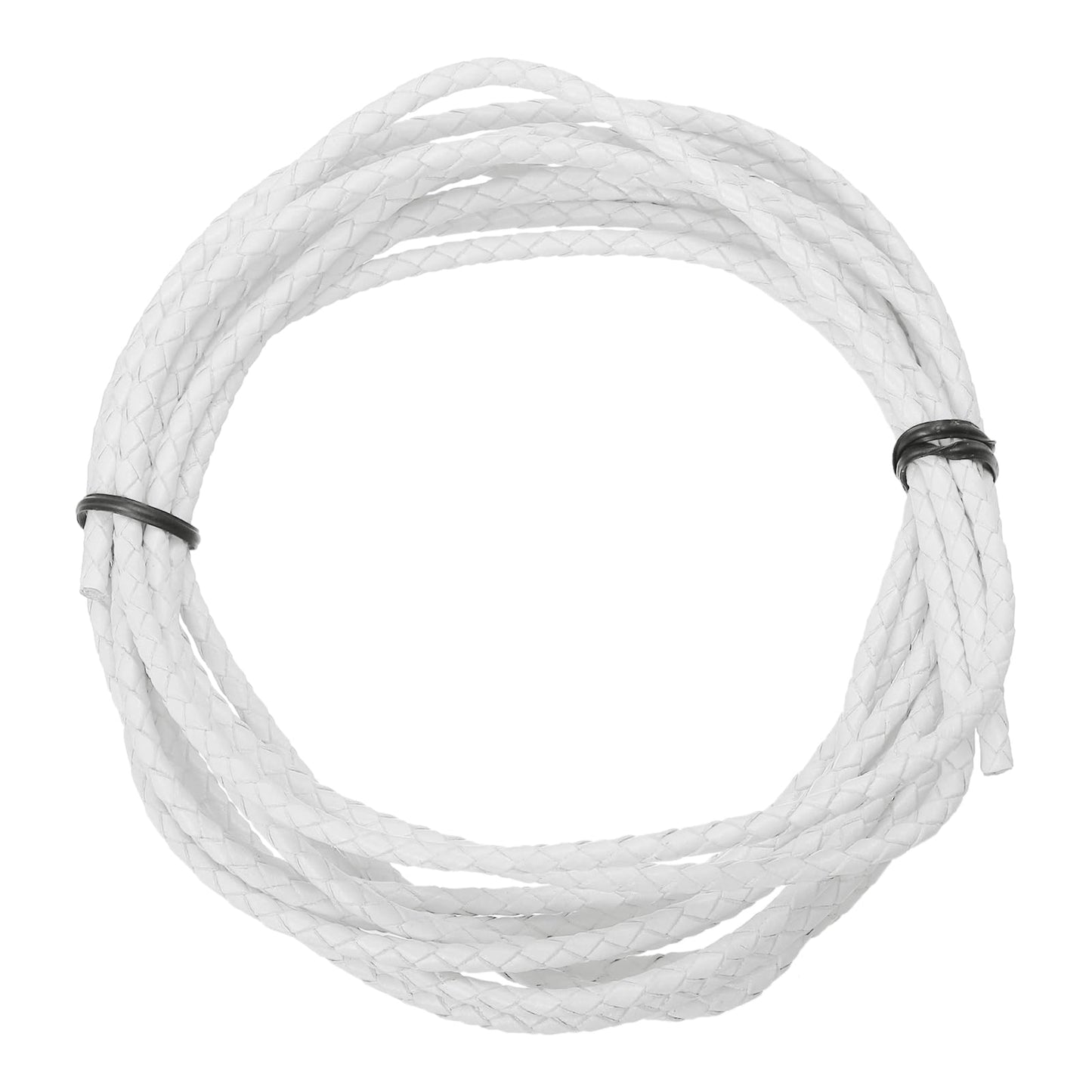MECCANIXITY 1.1 Yards Bolo Tie Cord 6mm Diameter Round Braided Leather Strip 1 Meter Long for Bracelet Necklace Beading, Yellow WN420