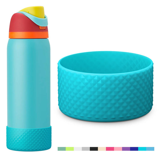 Grid Silicone Boot for Owala Water Bottle, Anti-Slip Protective Sleeve for FreeSip/Twist/Flip, Bottom Bumper Cover for Watter Bottle Accessories