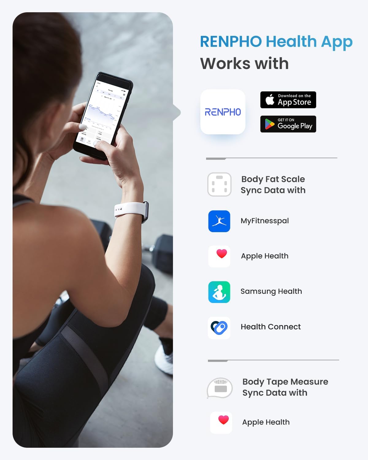 RENPHO Smart Scale for Body Weight, FSA&HSA Eligible, Bathroom Digital Scale with BMI, Body Fat, Bluetooth Fitness Equipment Sync with Apps, Accurate for Weight Loss, Home Use, 400 lbs - Elis 1