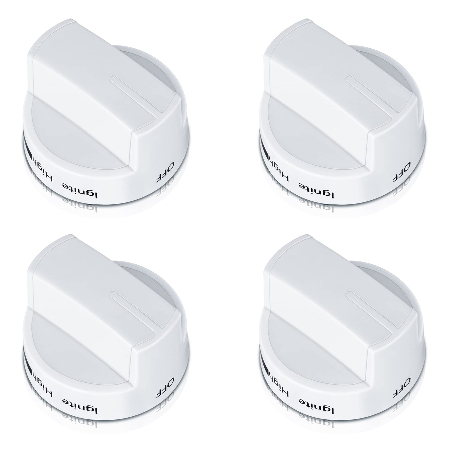 Upgrade WPW10339443 Gas Stove Knobs Replacements, Compatible with White Whirlpool Gas Stove Range Oven Knobs, Replacement Part for W10339443(4 Pack) BST220