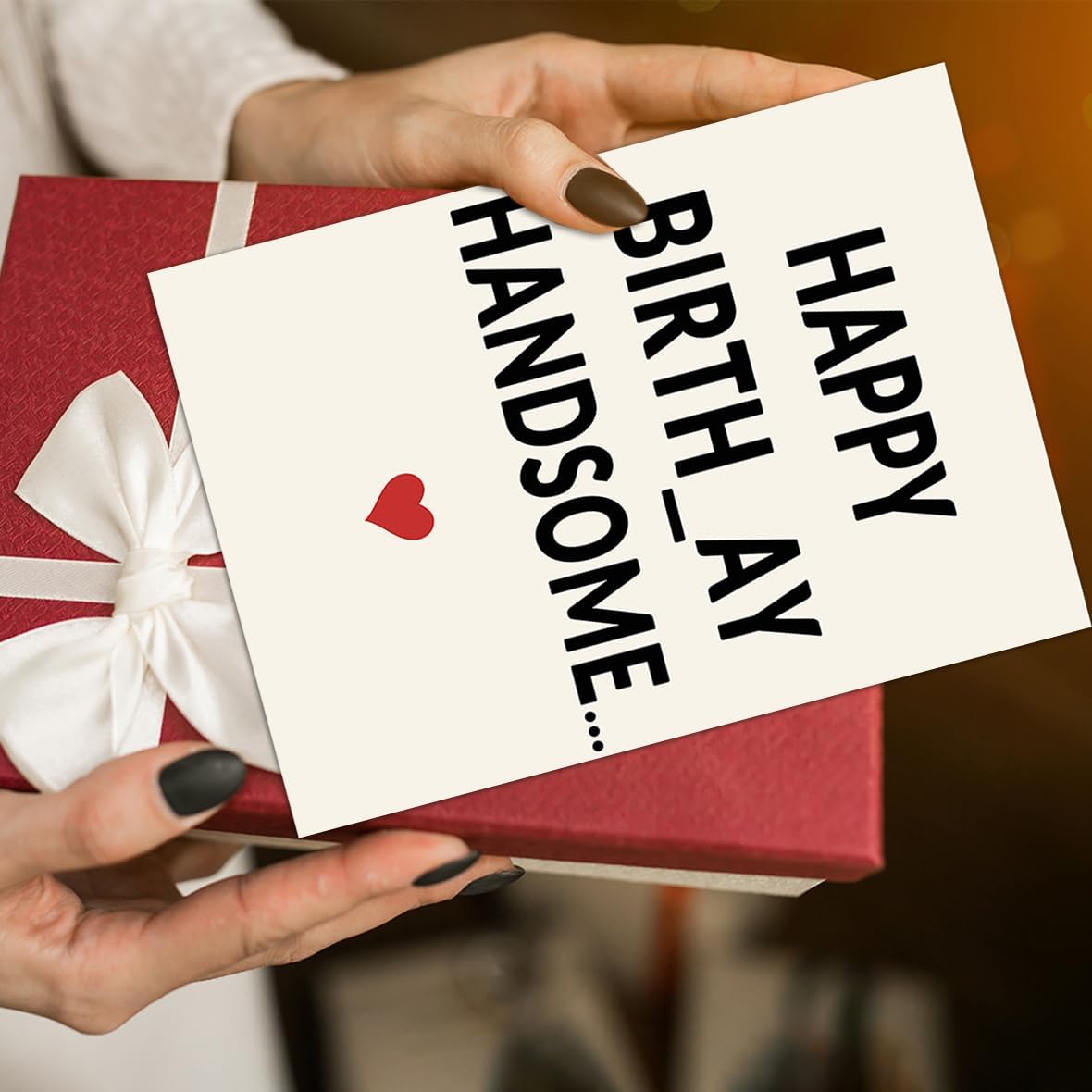 fancu Funny Birthday Card for Boyfriend, Cheeky Card for Husband | 5 x 7 inch cheeky birthday card with matte finish, printed message, red envelope, and sticker for boyfriend or husband BST202