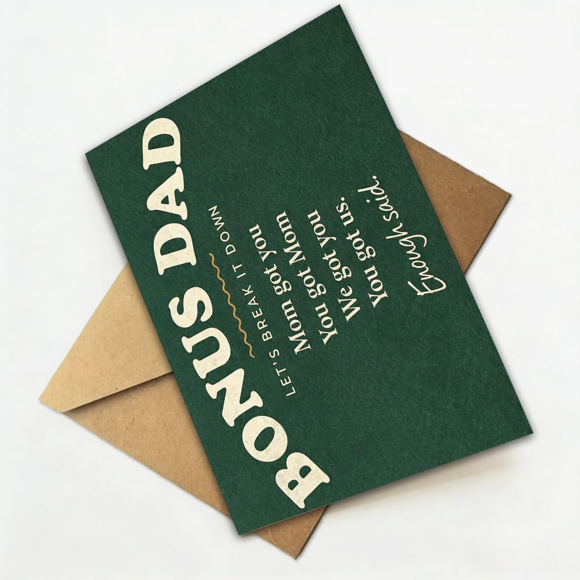Memorial Fathers Day Card for Husband, Fathers Day Card for Husband in Heaven, Sympathy Fathers Day Gift, with Kraft Envelope and Gold Seal Sticker BST220