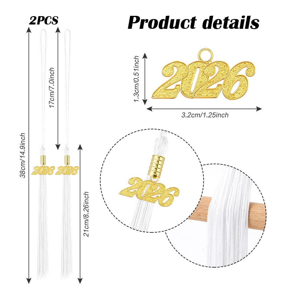 2026 Tassel Graduation 2 Pcs, 2026 Tassel Charm, Green Tassels, Graduation Cap Tassels 2026, Grad Cap Accessories for Graduate Hat Ceremonies Memorial Graduations Decorations BST220