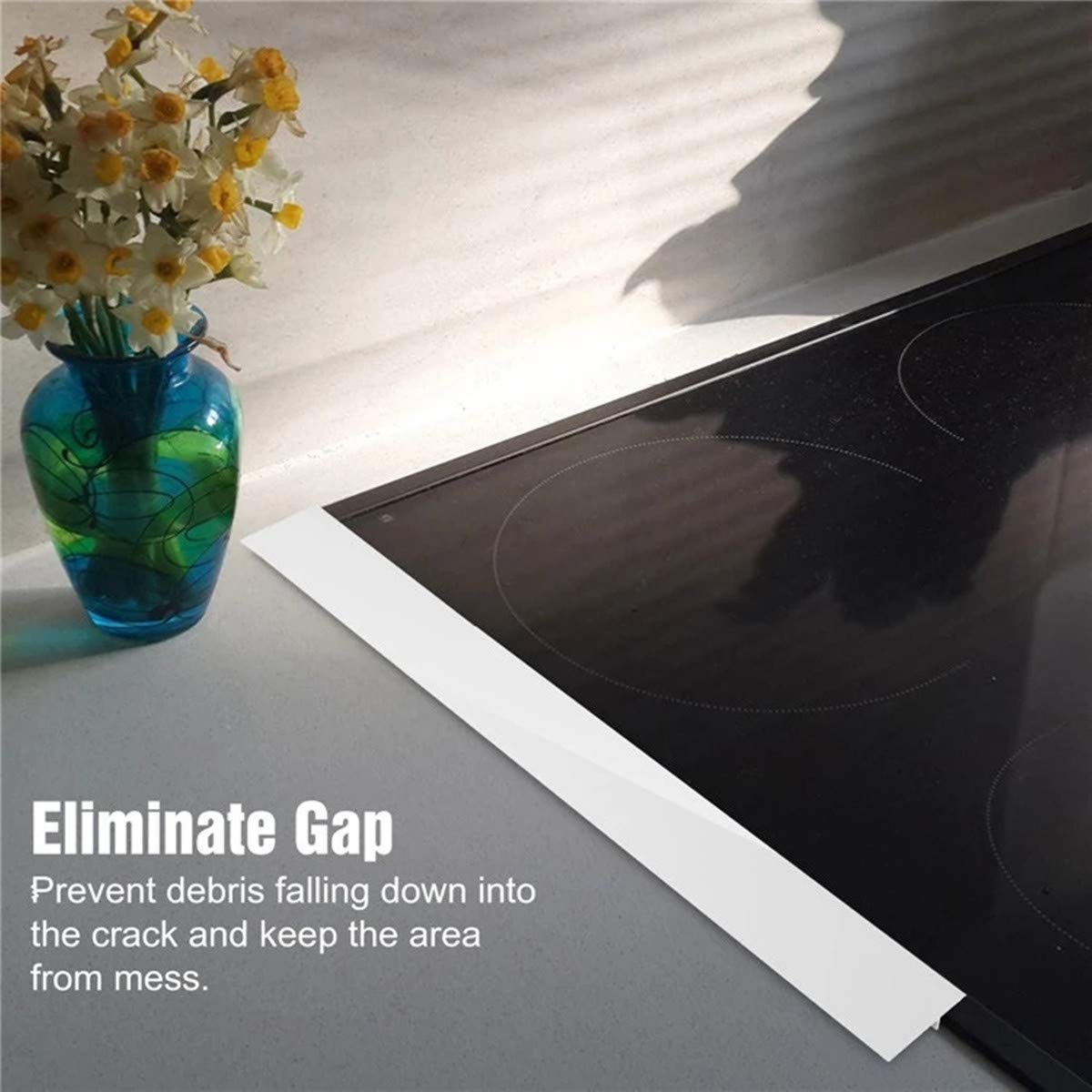 Stove Gap Covers (2 Pack), Easy to Clean Gap Fillers Between Counters and Stovetops, Oven, Washer，Furniture Easy to Install Heat Resistant, Black 25 Inches BST220