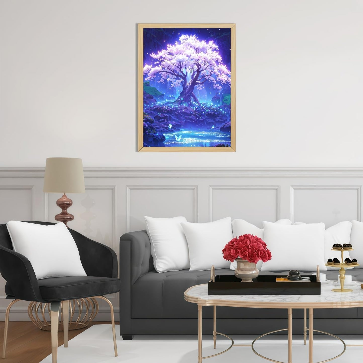 Mosaflare White Tigers Diamond Painting Kits for Adults 12x16 Inch | 5D Diamond Art for Beginners, DIY Full Round Drill Paint by Diamonds Dot Gem Art for Adult, Home Wall Decor BST326L