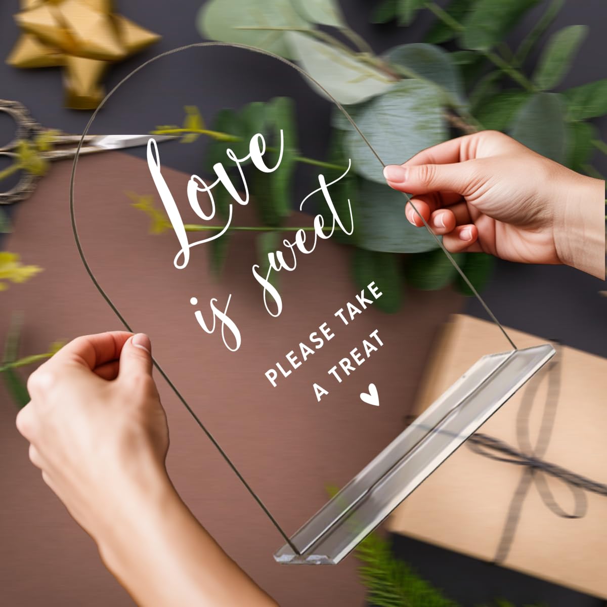 Acrylic Wedding Signs, Bridal Shower Decorations, Modern Arched Round Top Acrylic Table Top Sign with Holder for Wedding Reception Party Dinner - Can't Wait to See What Develops (Clear) BST326L