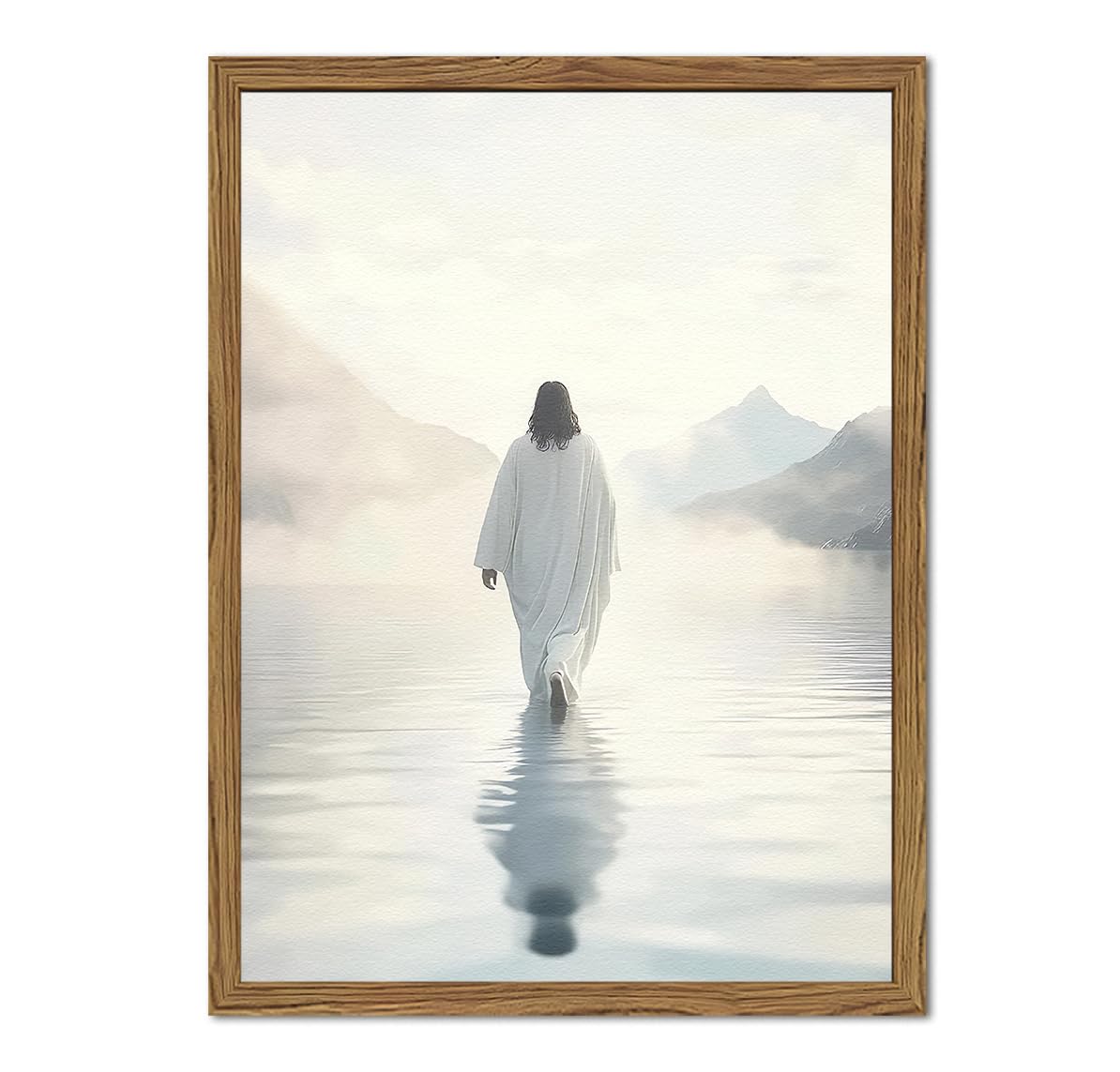 Framed 3D Textured Jesus Embracing Woman Wall Art, Jesus Hugging Woman Wall Decor Hand Drawn Sandstone Religious Christian Bible Painting Pictures for Bedroom Living Prayer Room 12x16 in Wood Framed BST202