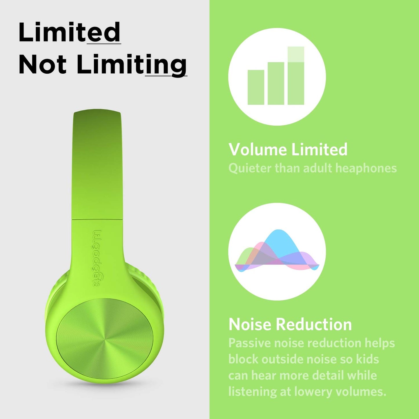 LilGadgets Connect+ Pro Wired Kids Headphones for School with Microphone, Volume Limiting Over-Ear Headset with Cord, SharePort Technology & SoftTouch Padding, Blue