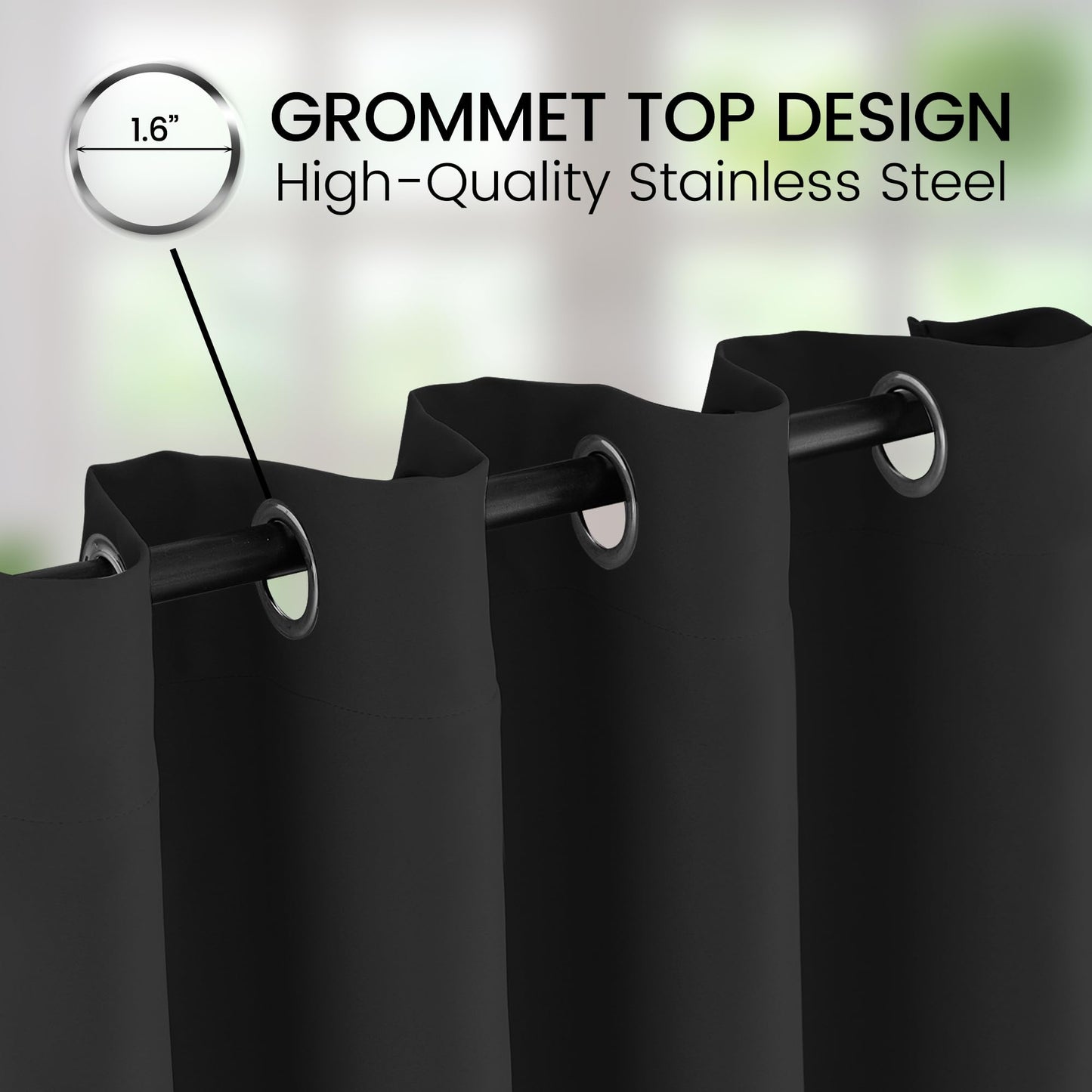 Extra Long Blackout Curtains, 12ft Room Darkening Grommet High Ceiling Drapes, 2 Story Curtains for Living Room(1 Panel, Navy, 52"x144") BST220