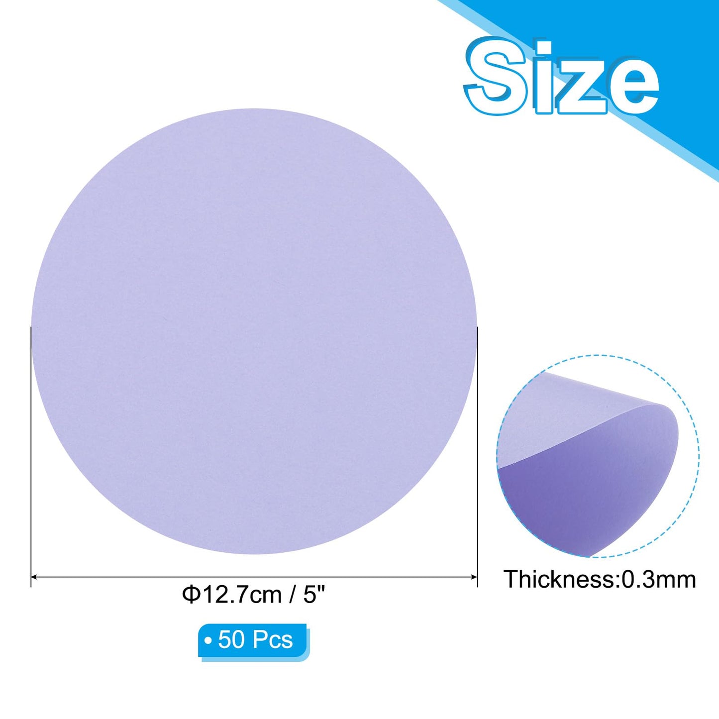 PATIKIL 4inch Circle Card Stock, 50Pcs Round Shape Cutouts Paper Thick Cardstock Coaster for DIY Craft Projects Classroom Bulletin Board Decor, Sky Blue BST326L