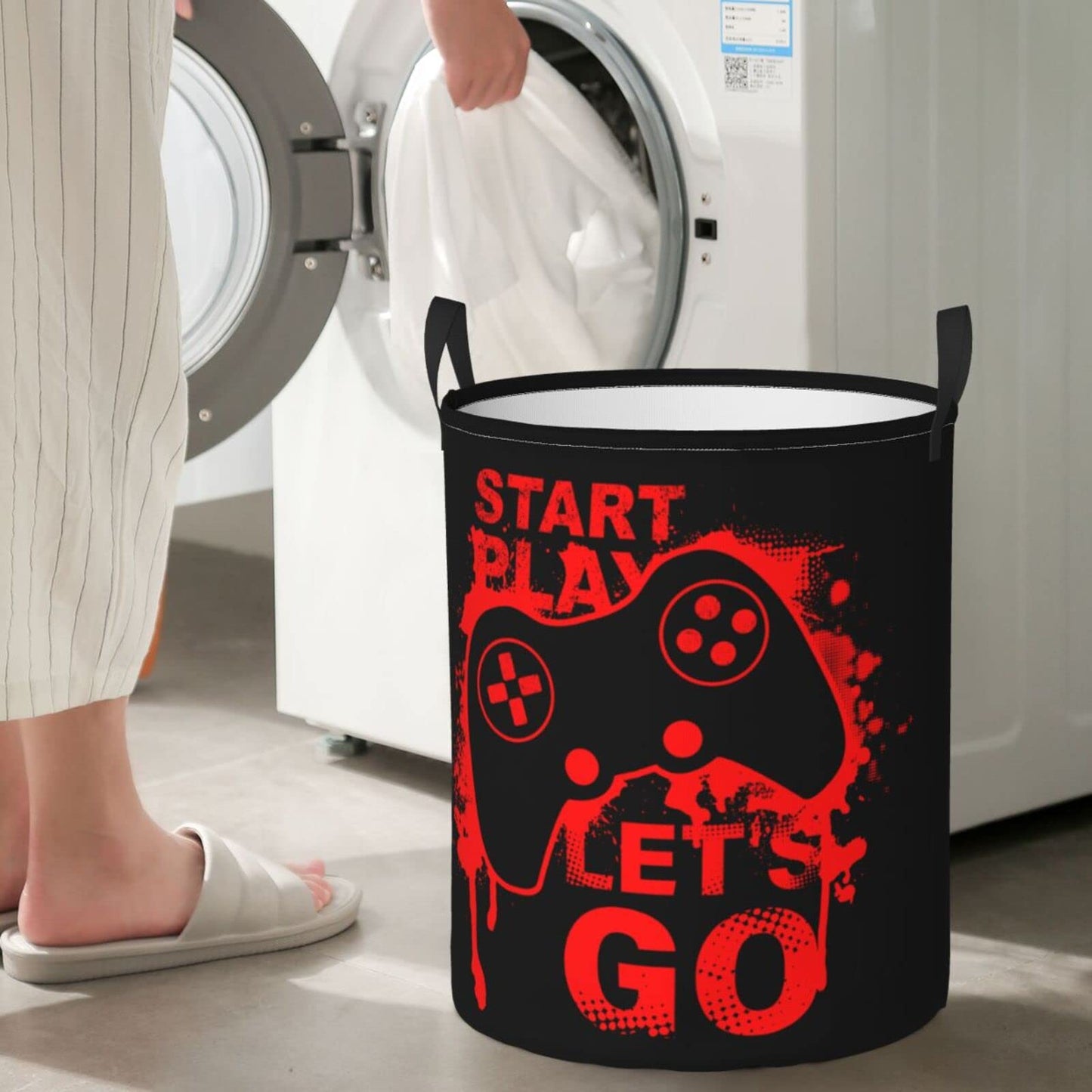 Basketball Round Laundry Hamper Basket Ball Texture Storage Basket Toys Clothes Organizer Bin For Home Bathroom Bedroom Dorm Nursery, 62l BST202