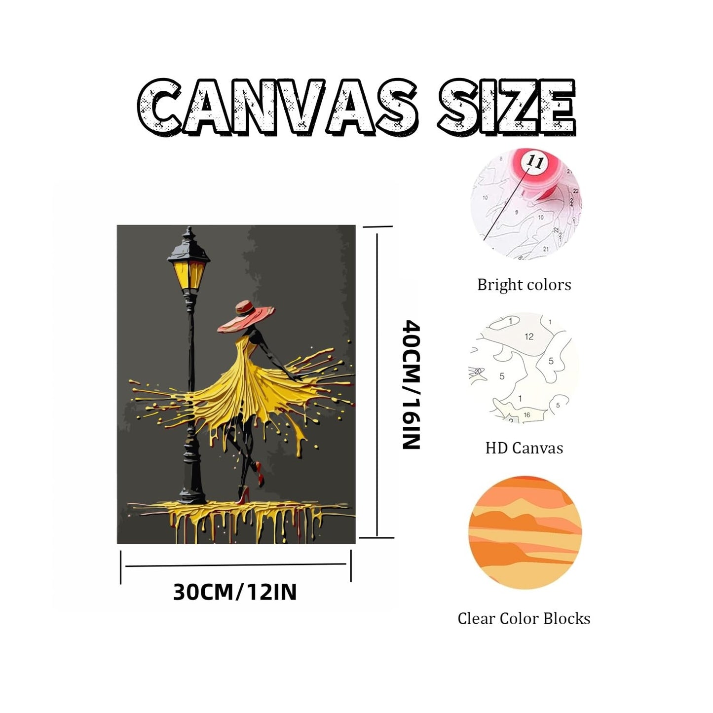Black Cat Sit on Toilet Paint by Numbers for Adults Beginner 16X20 inch | Adult Paint by Number Kits on Canvas, DIY Acrylic Oil Easy Painting by Numbers for Home Wall Decor (Without Frame) BST326L