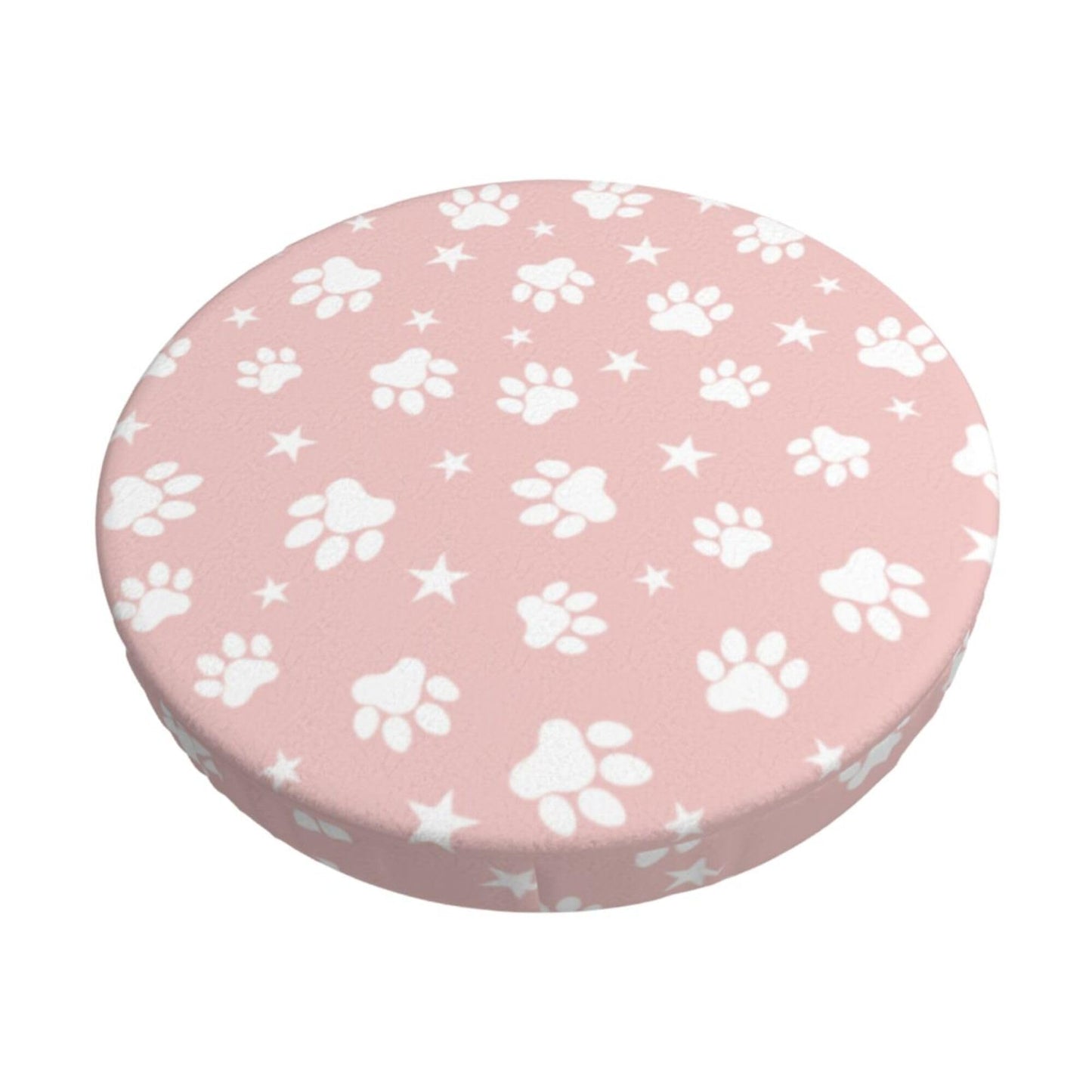 Heart Round Bar Stool Cover - Pink Red Love Heart Chair Seat Cushion Slipcover 12 Inch for Restaurant Cafe Hotel Bar BST202