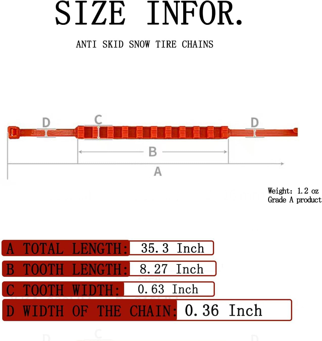 20pack Snow Tire Chains Reusable Anti-Skid Car Winter Wheels Chain Universal Cable Tire Belts, Red Non-Slip Zip Tie Tires Chain Emergency for Auto Pickup Trucks Suv WN420