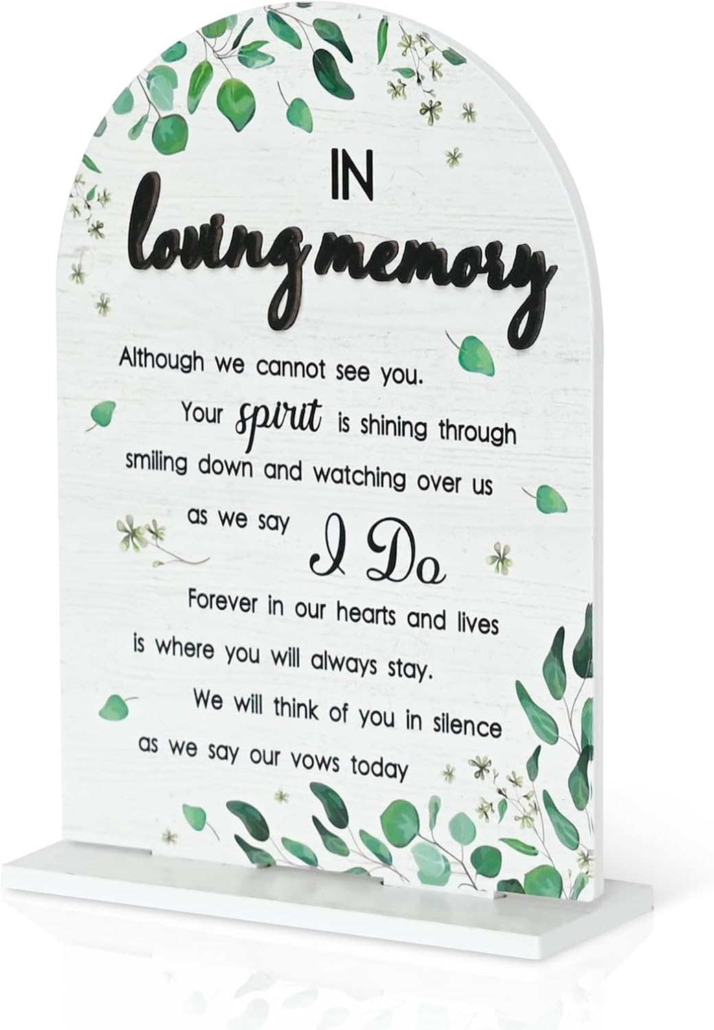 In Loving Memory Wedding Sign Rustic Wedding Memorial Sign Wooden Wedding Reception Signs for Wedding & Party Gift Ceremony Anniversaries-White WN420