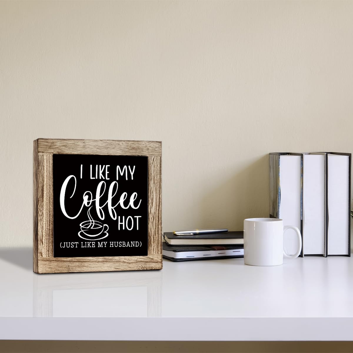 Funny Wooden Coffee Bar Decor Sign, Bar Decorations, in the Morning When Rise Give Me Jesus (and Coffee), Cafe Table Top Shelf Accessories, Cafe Signs Decor 5.9x5.9 Inches BST202