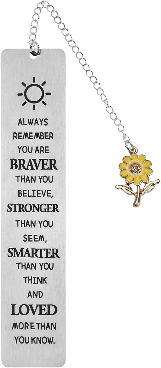Motivational Bookmarks - Metal Bookmarks for Reading Women & Men - Gift for Readers, Friends, and Family - Durable & Stylish Book Marks BST326L