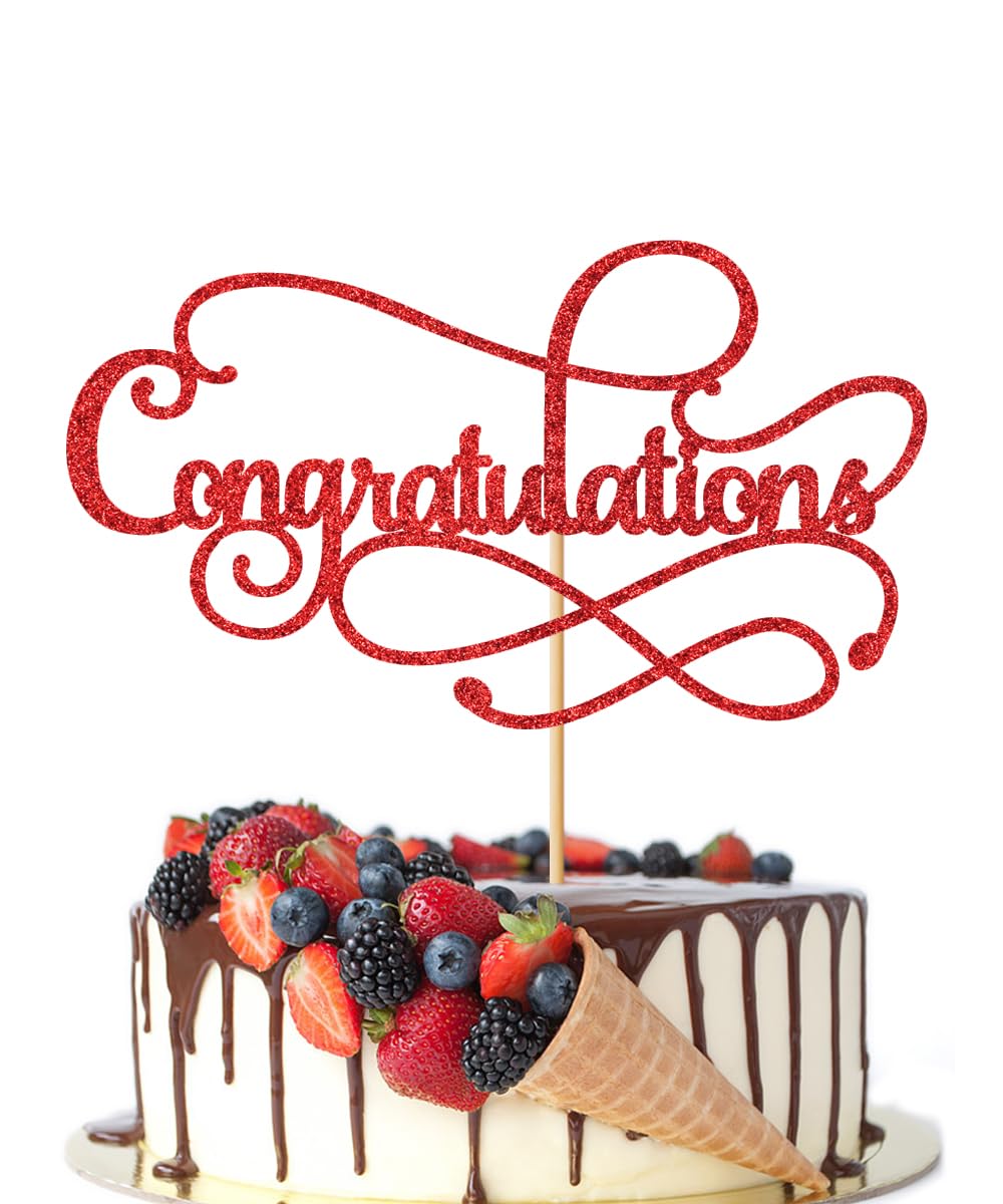 Congratulations Cake Topper,Congratulations 2026 Graduation | Cake Topper,Graduation, Wedding, Retirement, Birthday, Anniversary, Celebration Party Decorations Supplies (Black Gold) BST202