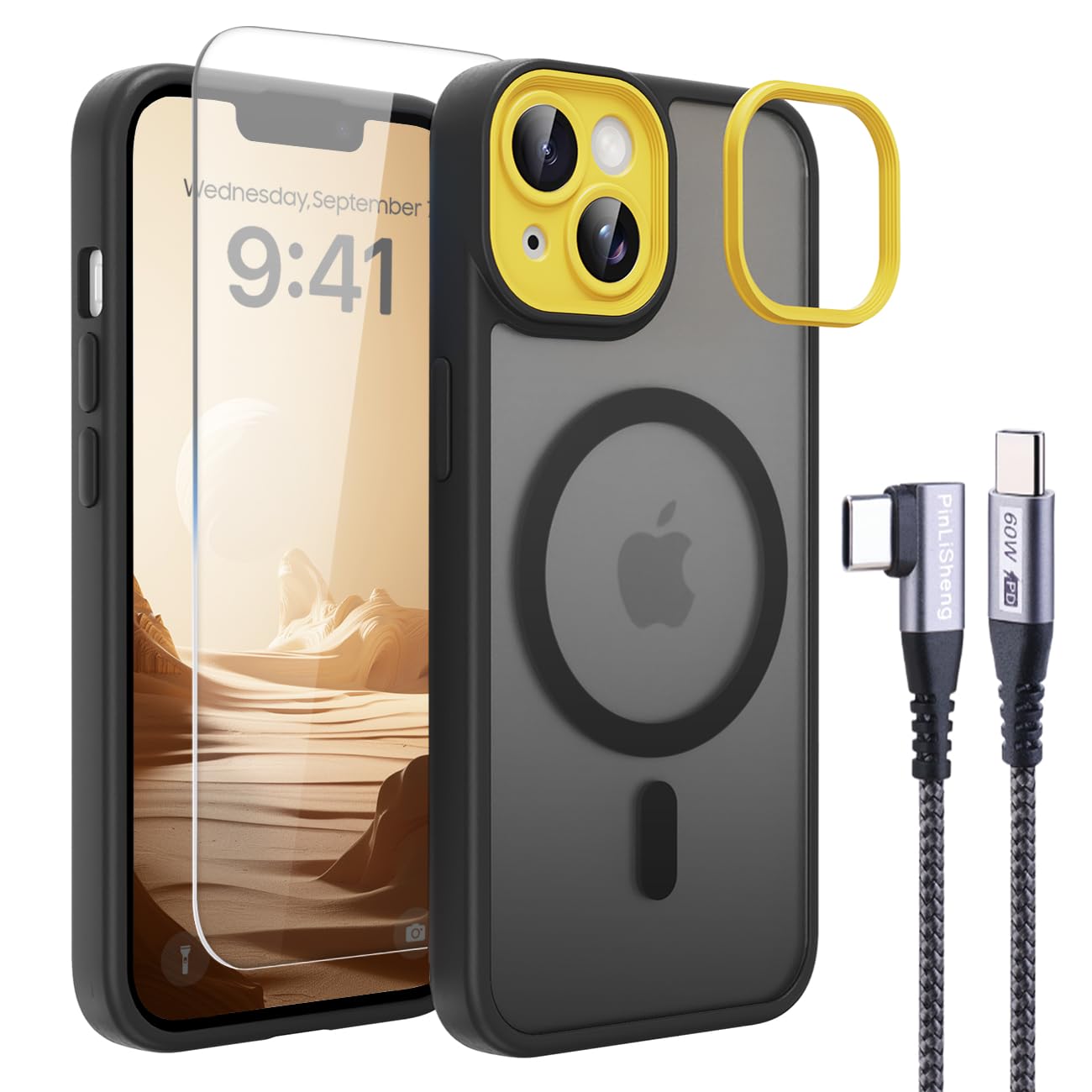 PinLiSheng for iPhone 17 Pro Max Case， Compatible with MagSafe, Shockproof Military-Grade Protection, Scratch-Resistant Back, Anti-Yellowing，Magnetic Phone Case for iPhone 17 Pro Max, Clear WN420