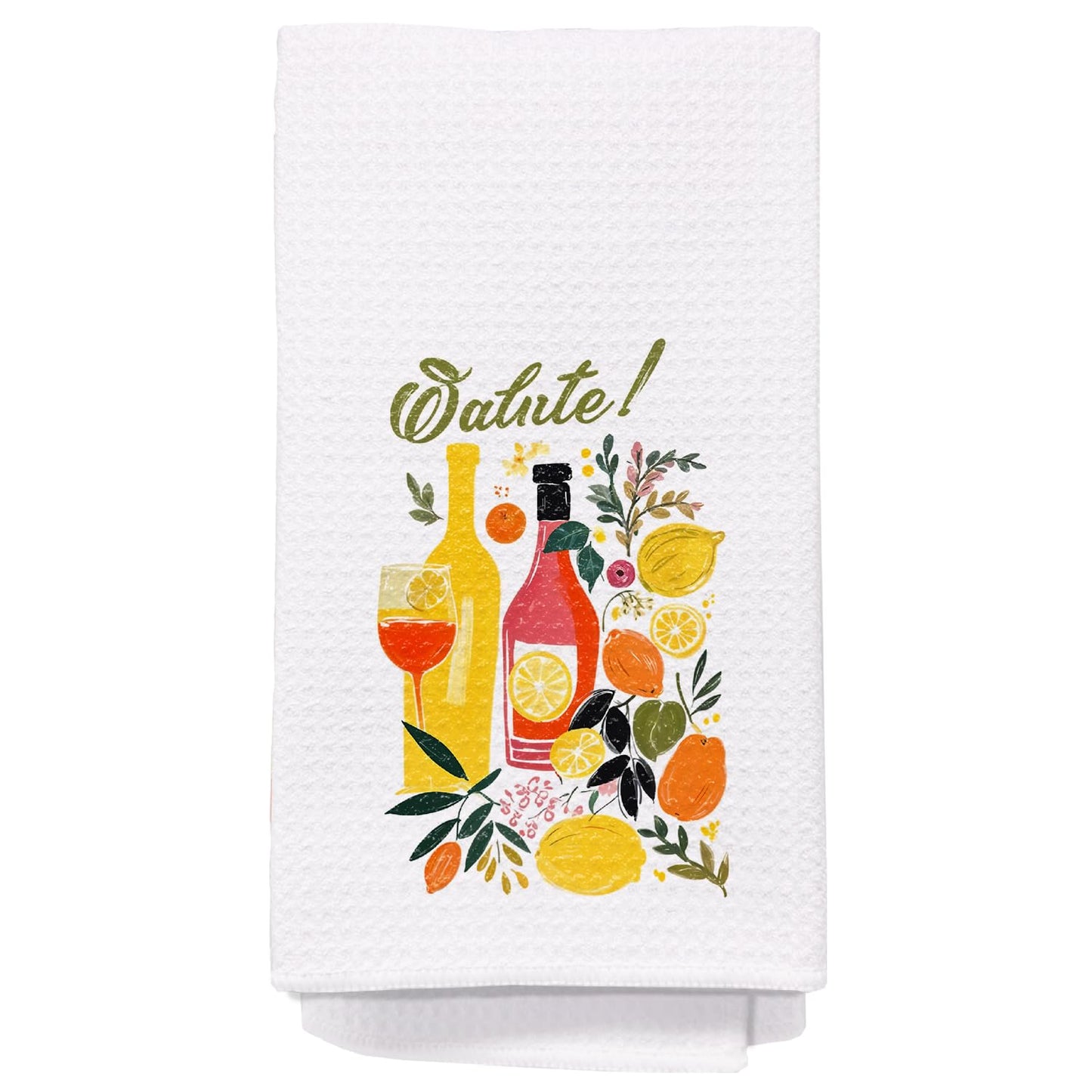 Bon Appetite Modern Kitchen Towels, Farmhouse French Dish Tea Towels for Kitchen, Gifts for Cooking Lovers Decorative Hand Towels, 16x24 Inch WN420