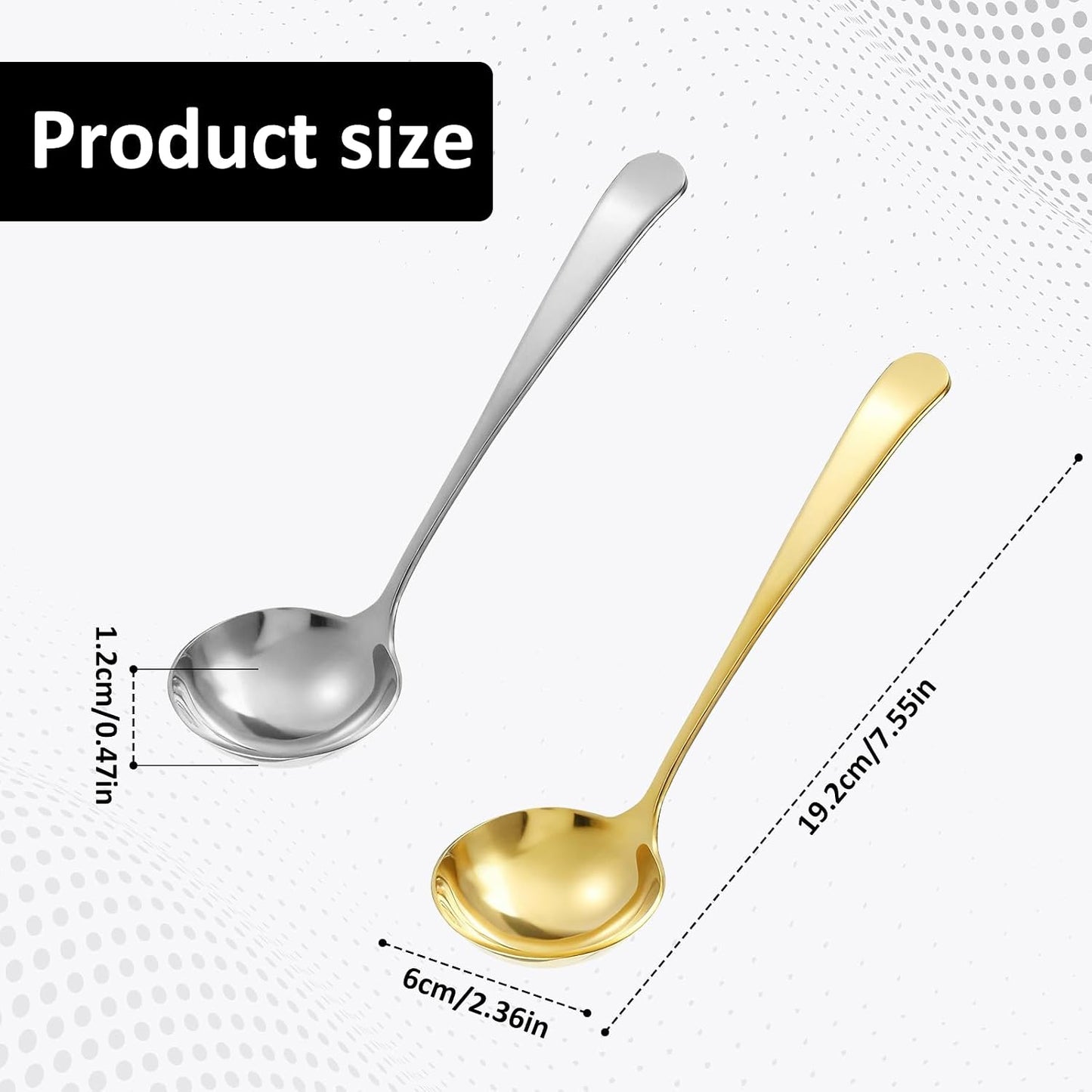 2 Pcs Small Gravy Soup Ladles Small Ladle 7.9 Inch Gold Silver Gravy Ladle 18/10 Stainless Steel Sauce Ladles for Spooning Sauces or Gravies BST220