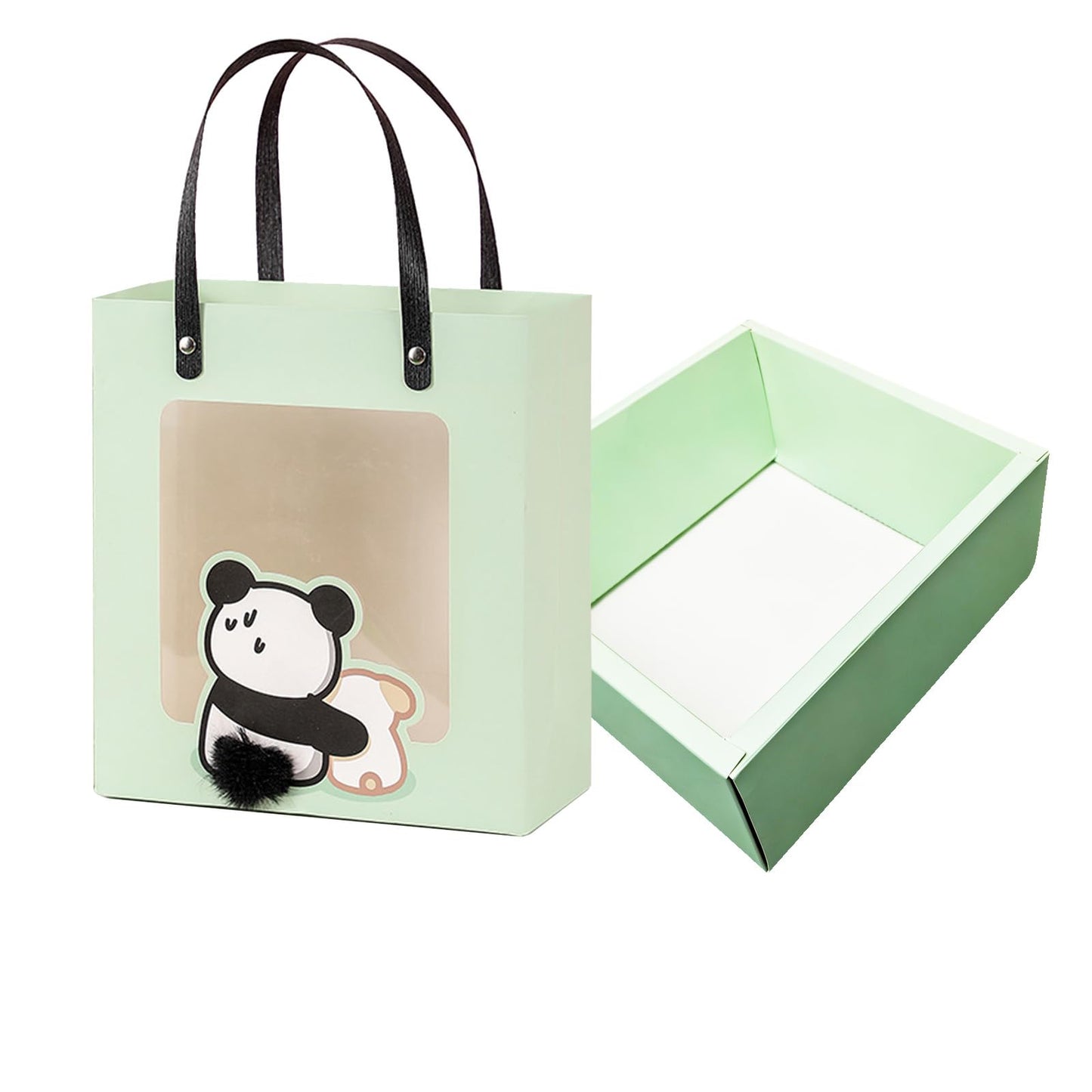 Premium Reusable Gift Bag with Matching Box, Durable Birthday Present Bag, Premium Paper Set for Wedding, Valentine's Party, Friends Celebration (Beige 1pack) BST202