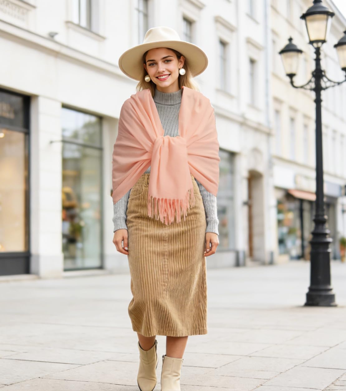 Winter Soft Long Scarf, Pashmina Shawls and Wraps, Warm Large Scarves for Men Women Evening Dress Wedding WN420