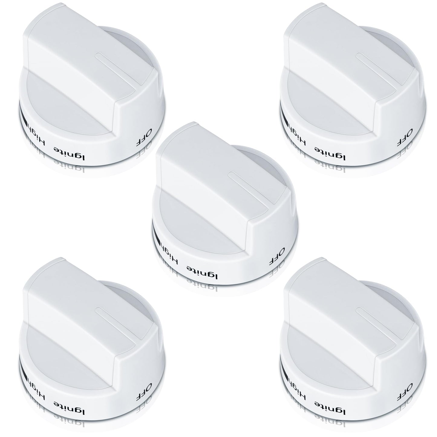 5 Pieces Upgrade W10339442 Stove Knobs Replacements, Only Compatible with Whirlpool Gas Range/Oven/Stove Knobs (Black) BST220