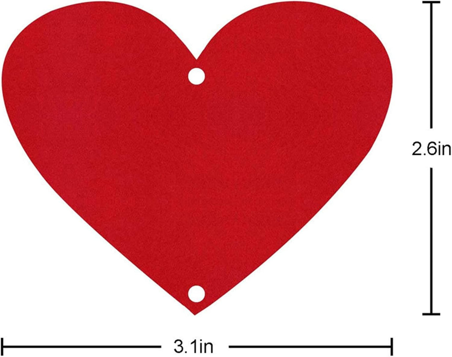Dzrige 72 Hearts Felt Garland Red Felt Garland Hanging String Hearts Valentines Day Decorations Home Office Wedding Anniversary Birthday Party Supplies, NO DIY BST326H