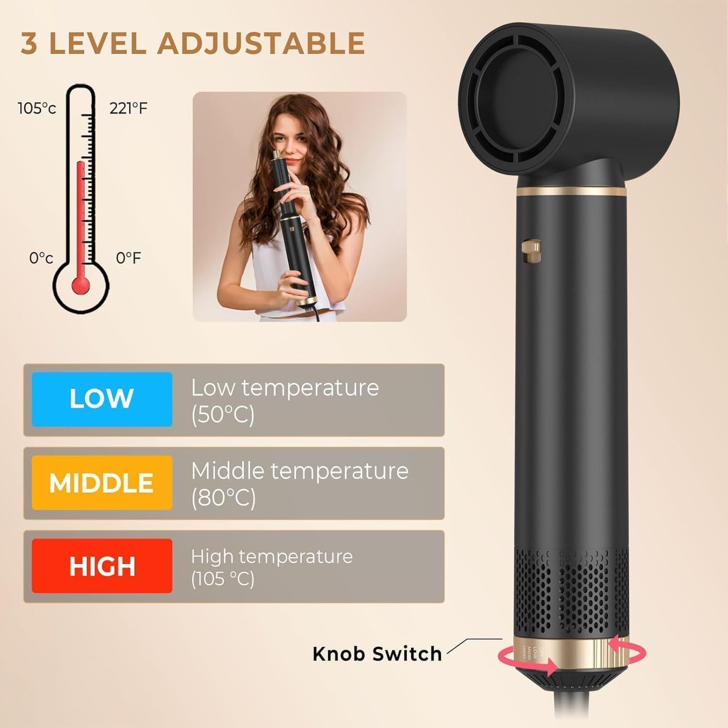 5 in 1 Styling Comb, Multifunctional styling hot air comb 88