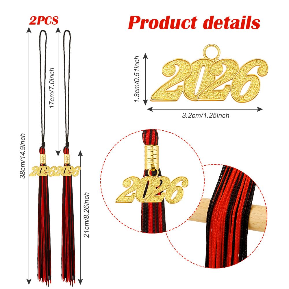 2026 Tassel Graduation 2 Pcs, 2026 Tassel Charm, Green Tassels, Graduation Cap Tassels 2026, Grad Cap Accessories for Graduate Hat Ceremonies Memorial Graduations Decorations BST220