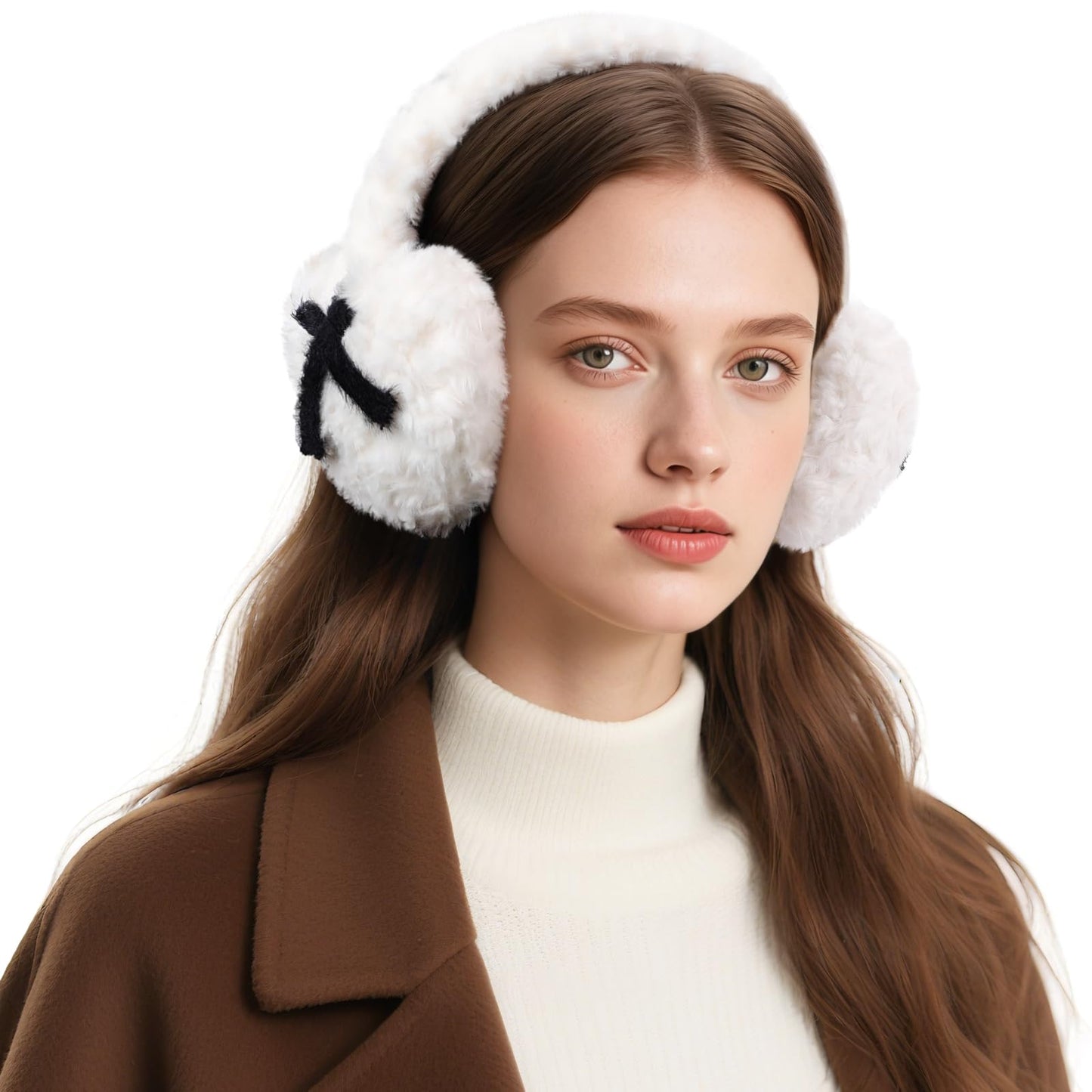 Valentines Day Gifts for Her Earmuffs for Women, Foldable & Fuzzy Ear Muffs for Outdoor Activities WN420