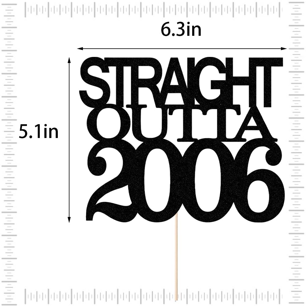 Black Glitter Straight Outta 1961 Cake Topper,Hello 65,Funny 65th | Birthday Cake Topper,65 Fabulous,Cheer to 65 Years,Men and Women 65th Birthday/Wedding/Anniversary Party Decorations BST202