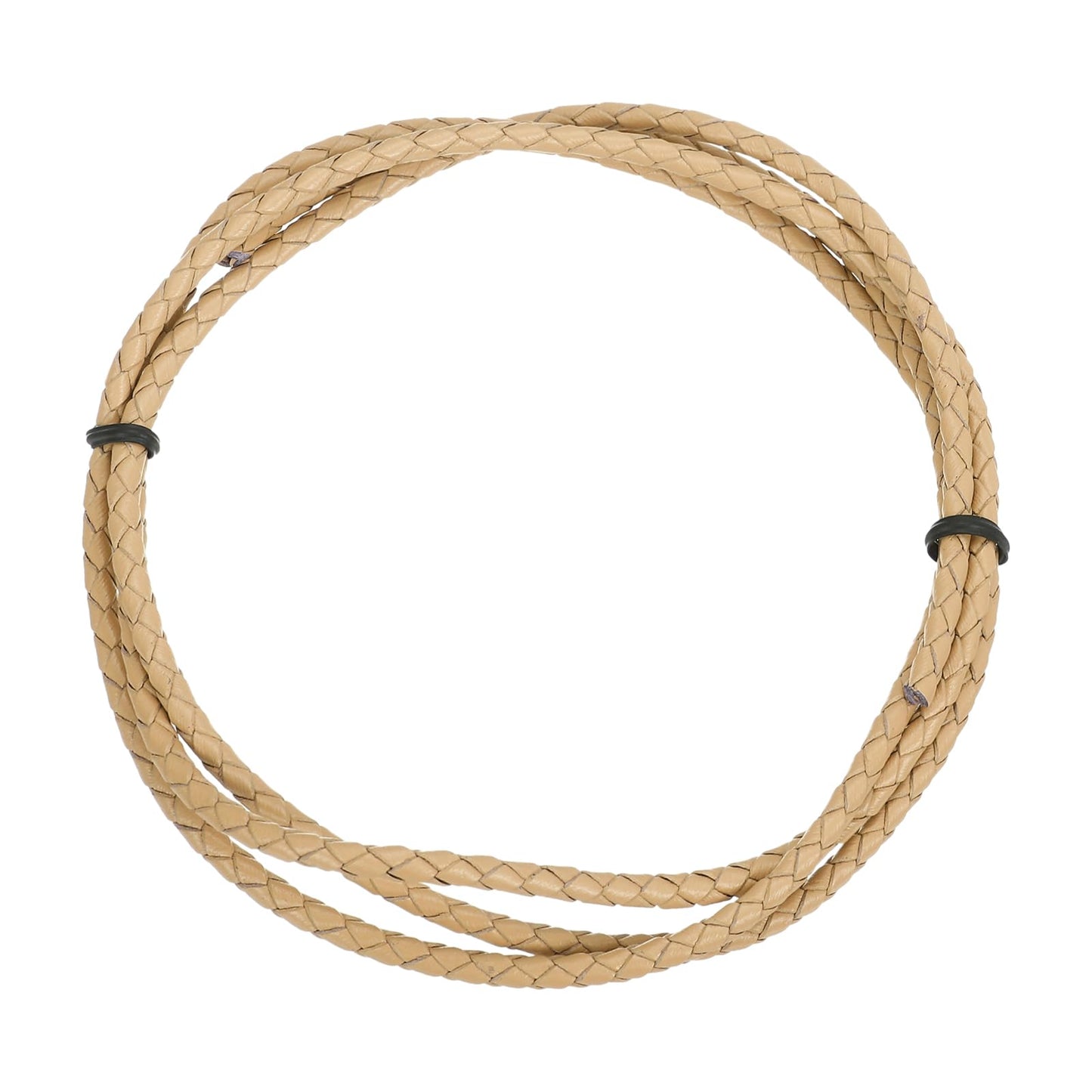 MECCANIXITY 1.1 Yards Bolo Tie Cord 6mm Diameter Round Braided Leather Strip 1 Meter Long for Bracelet Necklace Beading, Yellow WN420