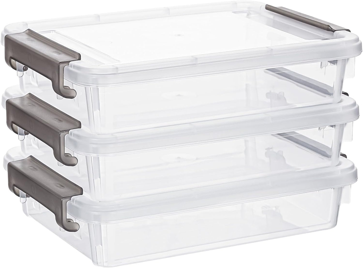 Citylife 3 PCS Plastic Storage Bins with Latching Lids 100
