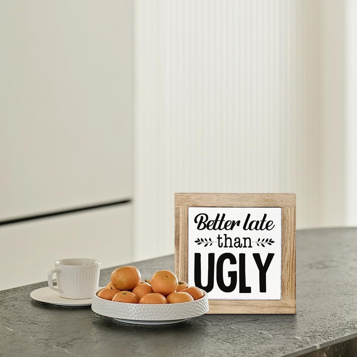 Just A Spoonful of Sugar Sign, Coffee Decor Sign, Rustic Kitchen Box Signs, Coffee Station Decor, Modern Farmhouse Home Decors for Kitchen Bar, Cafe Decors, Freestanding Wooden Plaque BST326L