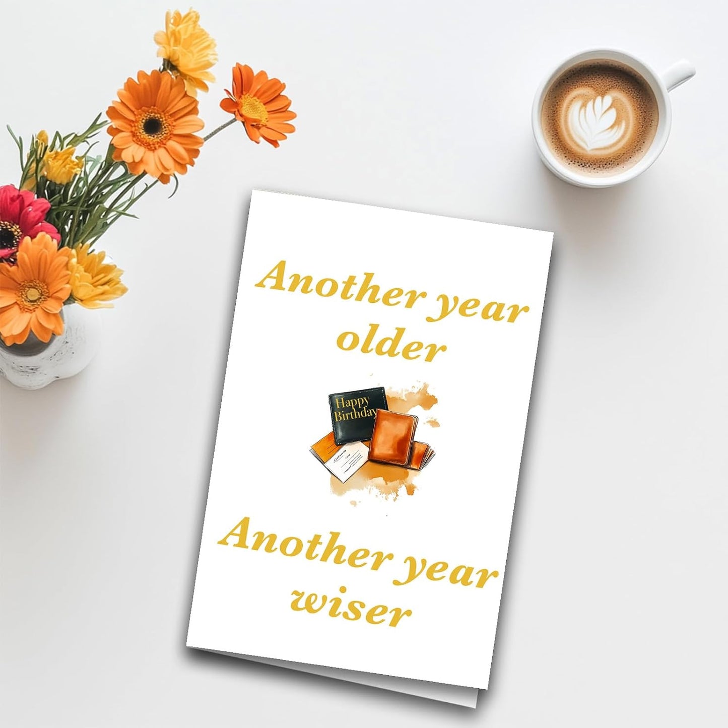 Funny Birthday Card, Husband Birthday Card, For Him, Men, Boyfriend, Dad, Grandpa Card - Size 8x5.3 inches (A day full of wisdom) WN420