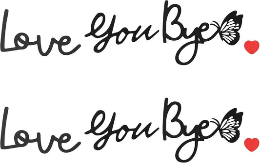 2PCS Love You Bye Sign Above Door, Black Wood Wall Art Decor, Entryway Hallway Living Room and Home Wall Decoration BST220