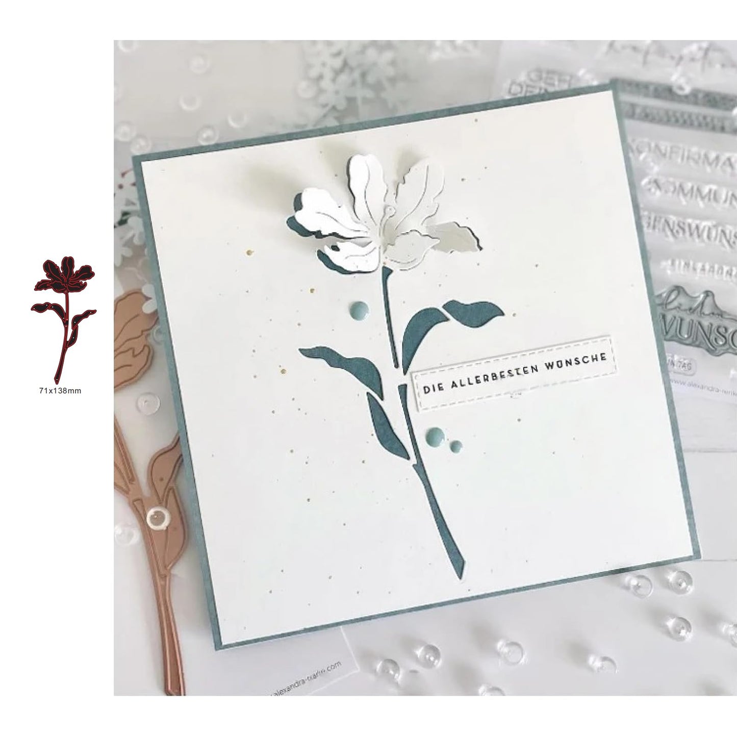 Lapoo Cutting Die for Scrapbooking, 3D Backgrounds Frame New Cutting Dies DIY Album Card Making Decor Paper Craft Metal Die Cuts Party Decorations (Flower Shadow 5.4 x 2.8 in) BST220