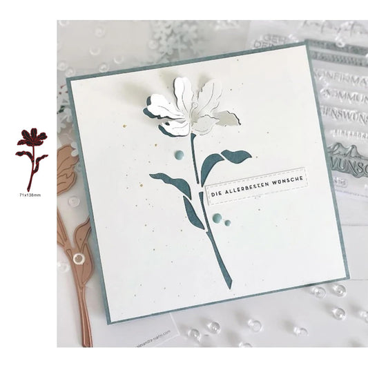Lapoo Cutting Die for Scrapbooking, 3D Backgrounds Frame New Cutting Dies DIY Album Card Making Decor Paper Craft Metal Die Cuts Party Decorations (Flower Shadow 5.4 x 2.8 in) BST220