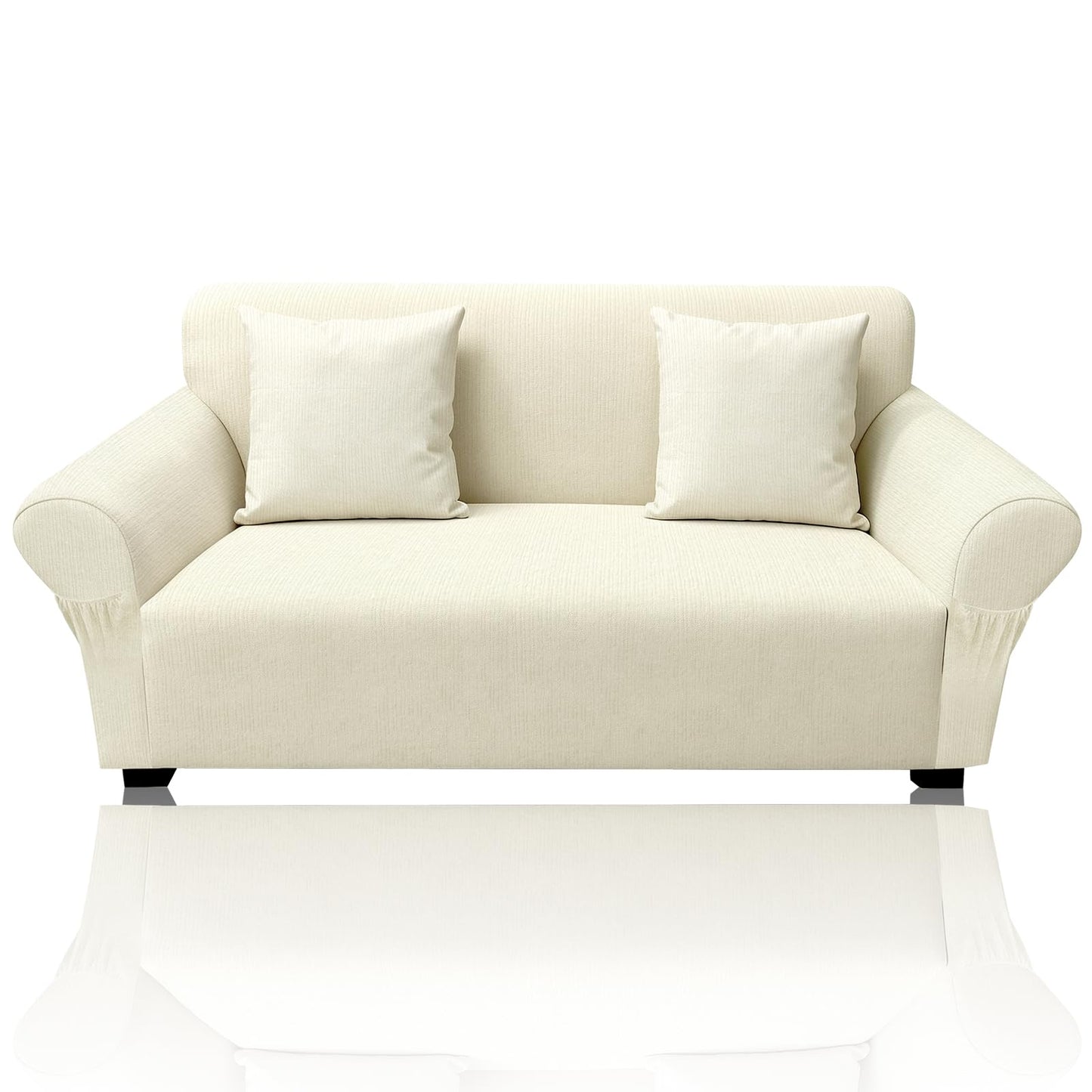 Sofa Slipcover with 2 Pillow Cover for 3 Cushion Couch, Non Slip Furniture Protector with Elastic Bottom, Washable Sofa Cover for Kids, Pets (Sofa, Navy) BST326H