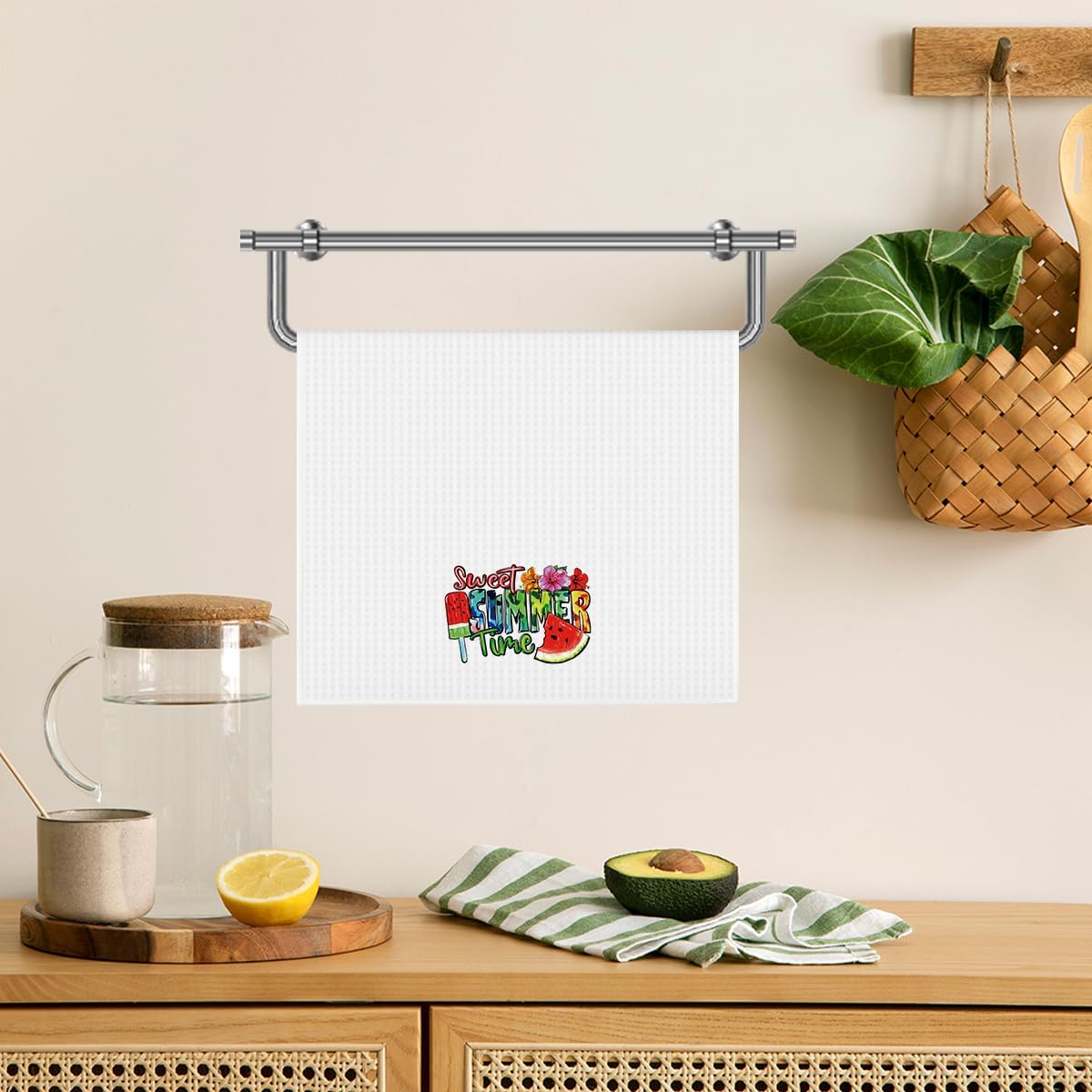 Hello Summer Kitchen Dish Towel Summer Watermelon Lover Gifts Tea Towel for Tea Room Toilet Bathroom Home Kitchen Decor Accessories BST220