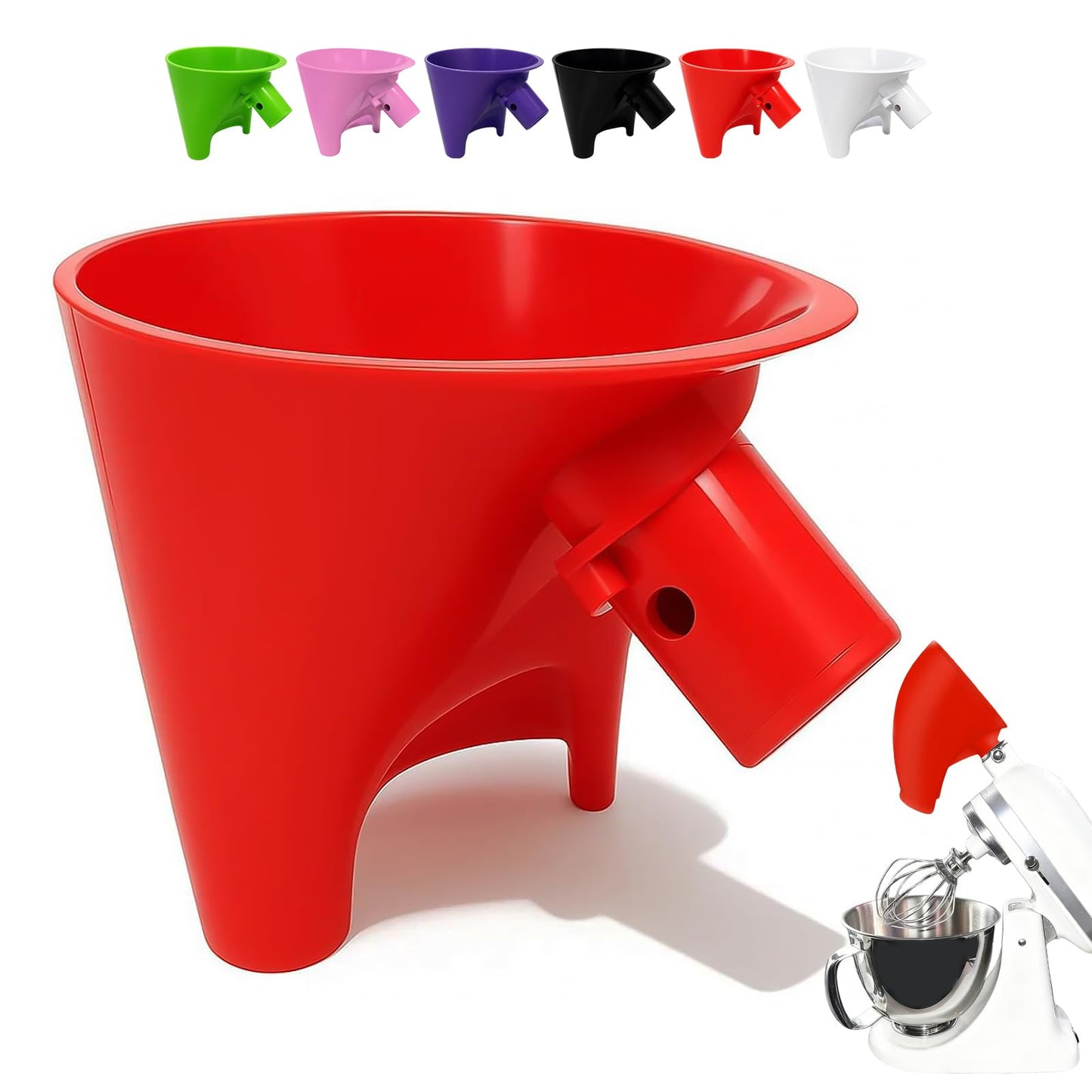 2026 New Flour Funnel for Kitchen Aid Mixer,Fits Tilt-Head 4.5–5 Qt (KSM150), Kitchen Aid Accessories and Attachments,Powder Funnel with Easy-Pour, Prevents Spills,Easy to Clean Baking Tool(Black) BST220