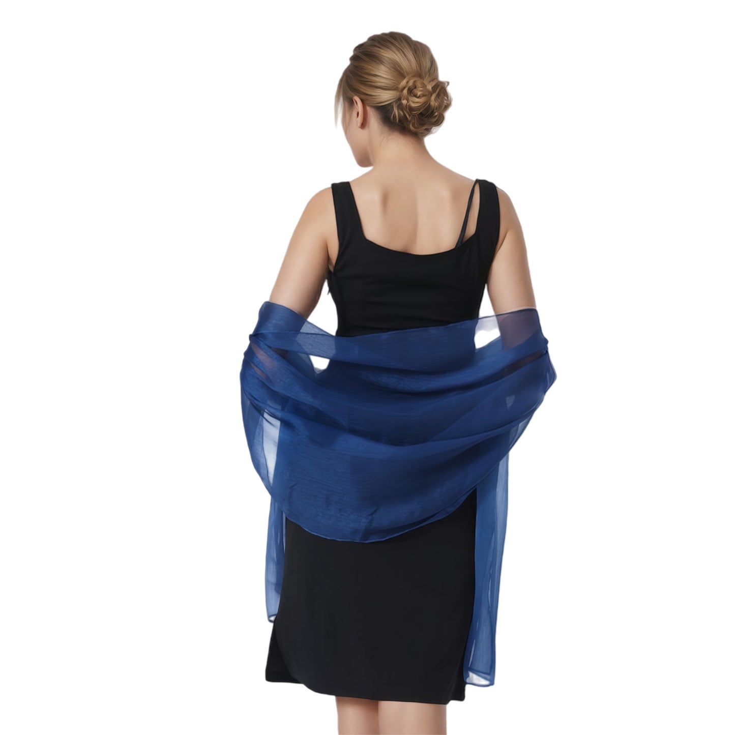Women Sheer Crepe Shawl - Lightweight Soft Shimmer Wrap for Evening Party, Travel & Festival - Versatile Elegant WN420