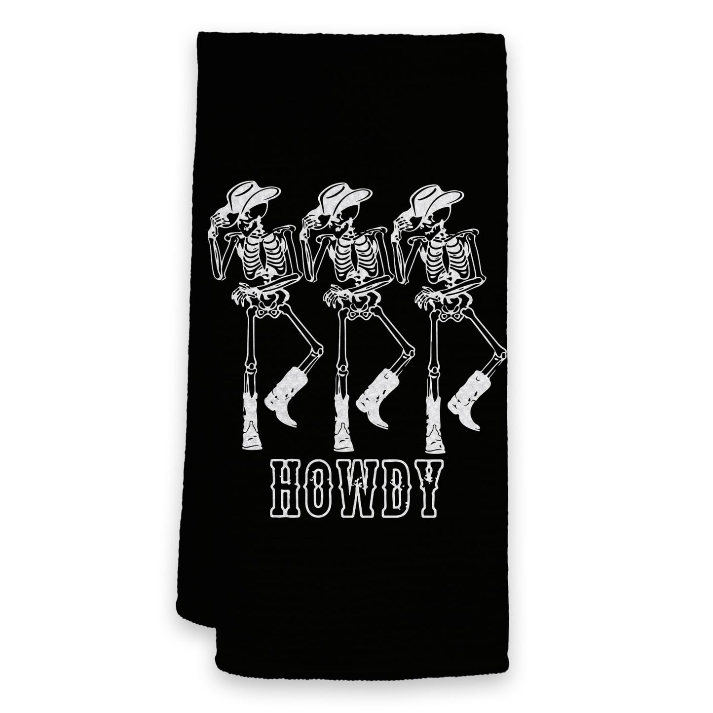 HIWX Preppy Skeleton Halloween Decorative Kitchen Dish Towels, Hand Towels - Gray (1624) BST326L