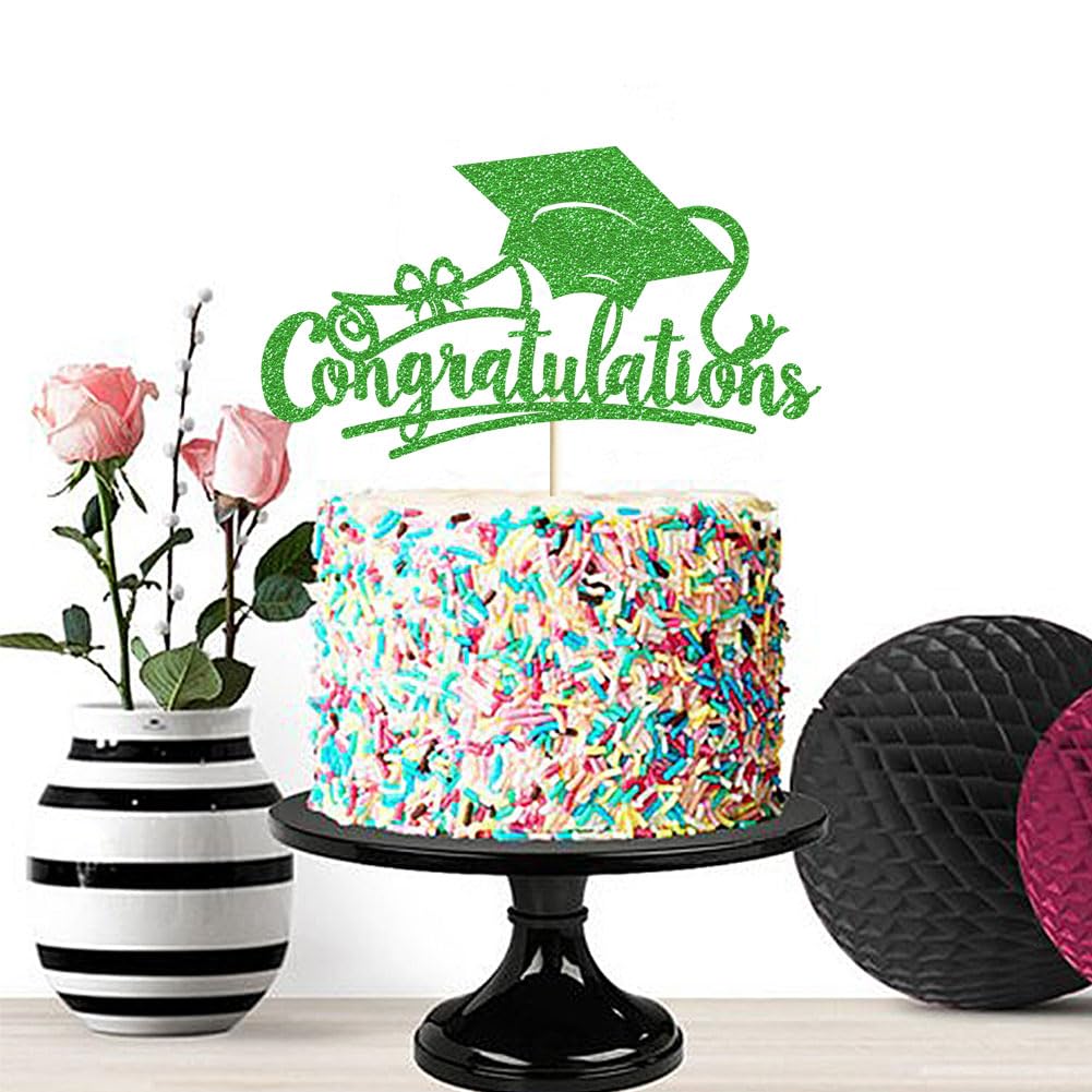 Congratulations 2026 Graduation Cake Topper Red Glittery Class of 2026 Cake Topper Congrats Grad Party Cake Decor for 2026 Senior High School College Grad Party Supplies Decorations BST220