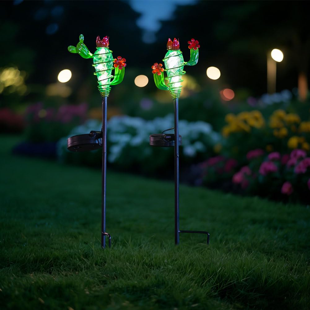 Viveta Garden Solar Lights Decorative, 2 Pack Metal Peacock Solar Lights Stake for Outdoor Garden Patio Yard Lawn Decorations